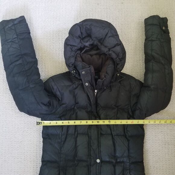Land's End Womens Black Winter Hooded Down Knee Length Jacket Size XS 2-4 - Picture 9 of 13